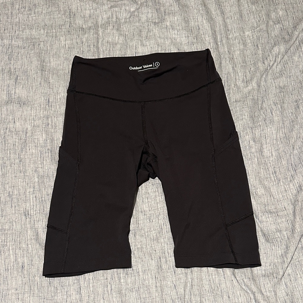 Outdoor Voices Women's Black Biker Shorts 10”